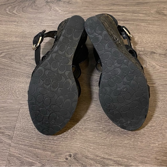 Vintage Authentic Coach Strappy Wedge Heels - Picture 2 of 6